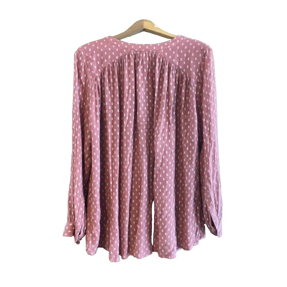 Free People Burnt Orange Long Sleeve 1/2 Button-up‎ Tunic Women's size XS